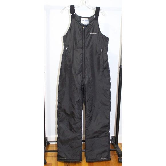 Vintage 90s Polaris Black Snowmobile Bib Overall Snow Pants Women’s L - Picture 1 of 9